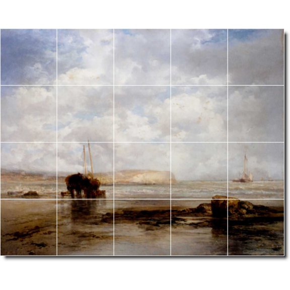 Ceramic Tile Mural-James Webb Waterfront Painting 253. 30" w x 24" h using (20) 6 x 6 ceramic tiles