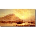 thumbnail image 1 of Ceramic Tile Mural-James Webb Waterfront Painting 255. 36" w x 18" h using (18) 6 x 6 ceramic tiles, 1 of 3