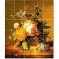 thumbnail image 1 of Ceramic Tile Mural-Jan Huysum Flowers Tile Mural Residential. 21.25" w x 25.5" h using (30) 4.25 x 4.25 ceramic tiles, 1 of 3