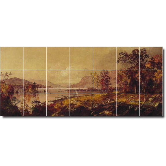 Ceramic Tile Mural-Jasper Cropsey Landscapes Painting 289. 29.75" w x 12.75" h using (21) 4.25 x 4.25 ceramic tiles