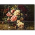thumbnail image 1 of Ceramic Tile Mural-Jean Baptiste Robie Flowers Tile Mural Commercial Art. 40" w x 32" h using (20) 8 x 8 ceramic tiles, 1 of 3