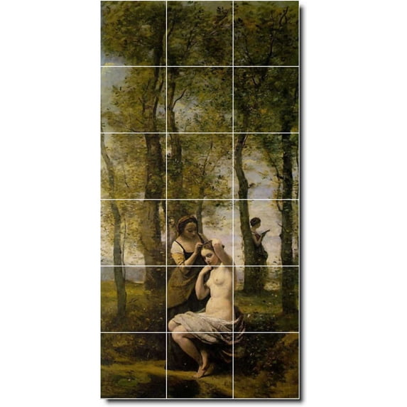 Ceramic Tile Mural-Jean Corot Country Painting 190. 18" w x 36" h using (18) 6 x 6 ceramic tiles