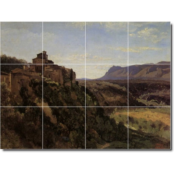 Ceramic Tile Mural-Jean Corot Landscapes Painting 313. 32" w x 24" h using (12) 8 x 8 ceramic tiles