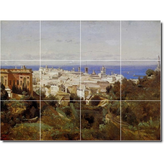 Ceramic Tile Mural-Jean Corot Landscapes Painting 320. 24" w x 18" h using (12) 6 x 6 ceramic tiles