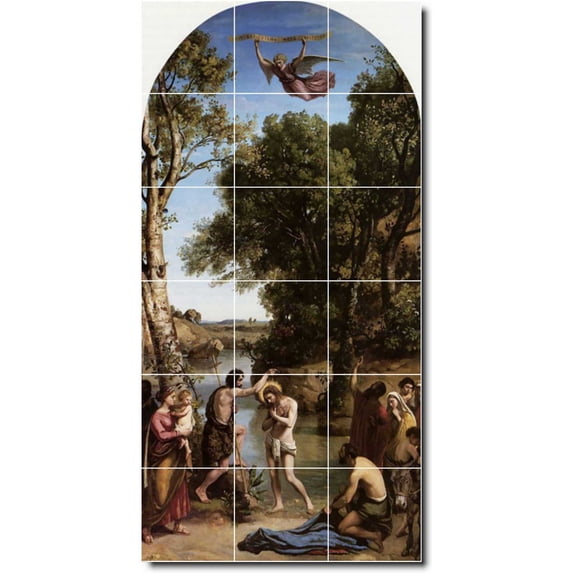 Ceramic Tile Mural-Jean Corot Religious 25. 18" w x 36" h using (18) 6 x 6 ceramic tiles