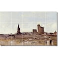 thumbnail image 1 of Ceramic Tile Mural-Jean Corot Village Painting 78. 21.25" w x 12.75" h using (15) 4.25 x 4.25 ceramic tiles, 1 of 3