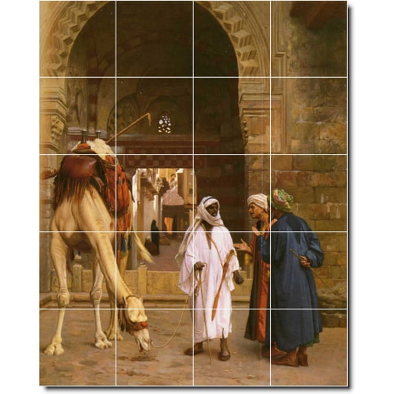 Ceramic Tile Mural-Jean Gerome Animals Painting 37. 17" w x 21.25" h using (20) 4.25 x 4.25 ceramic tiles