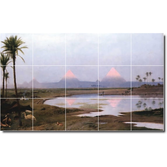 Ceramic Tile Mural-Jean Gerome Landscapes Painting 322. 21.25" w x 12.75" h using (15) 4.25 x 4.25 ceramic tiles
