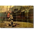 thumbnail image 1 of Ceramic Tile Mural-Jean Gerome Sports Painting 6. 48" w x 32" h using (24) 8 x 8 ceramic tiles, 1 of 3