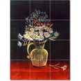 thumbnail image 1 of Ceramic Tile Mural-Jean-Jacques Rousseau Flowers Tile Mural Modern Home Renovations 18" w x 24" h using (12) 6 x 6 ceramic tiles, 1 of 3