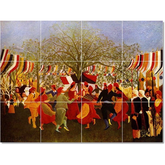 Ceramic Tile Mural-Jean-Jacques Rousseau Poster Art Painting 56. 48" w x 36" h using (12) 12 x 12 ceramic tiles