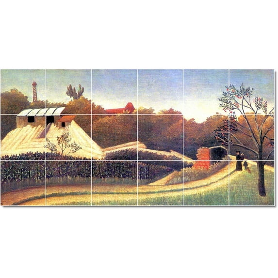 Ceramic Tile Mural-Jean-Jacques Rousseau Poster Art Tile Mural Commercial Construction Ideas. 48" w x 24" h using (18) 8 x 8 ceramic tiles