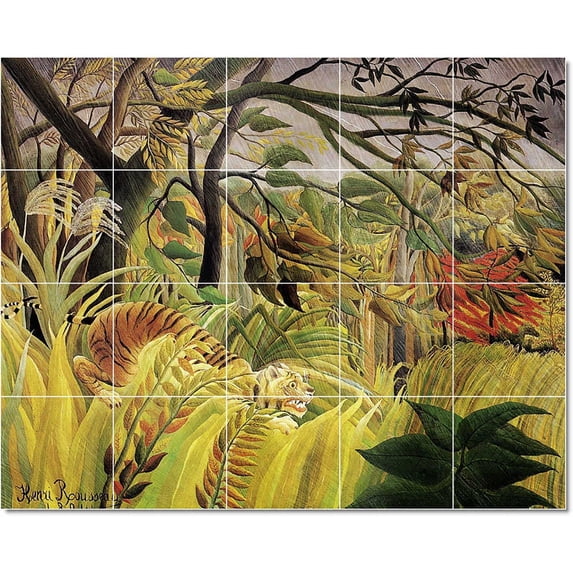 Ceramic Tile Mural-Jean-Jacques Rousseau Poster Art Tile Mural Commercial Decor. 40" w x 32" h using (20) 8 x 8 ceramic tiles