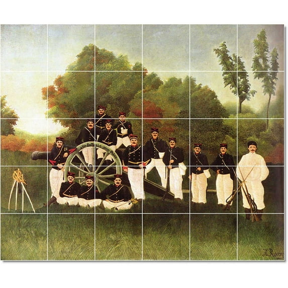 Ceramic Tile Mural-Jean-Jacques Rousseau Poster Art Tile Mural Contemporary Home Renovations. 72" w x 60" h using (30) 12 x 12 ceramic tiles