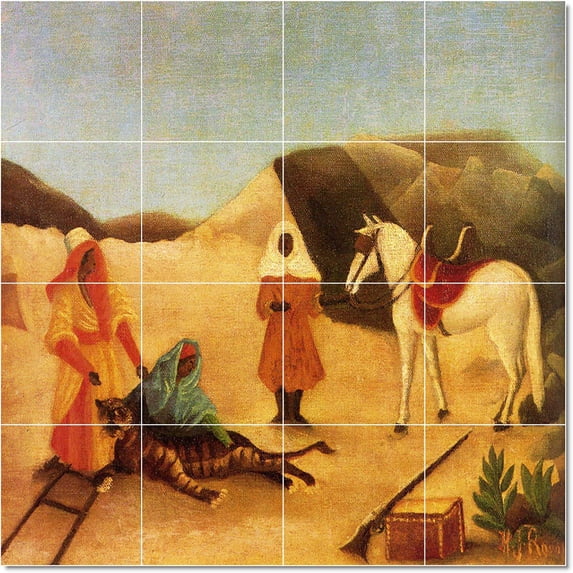 Ceramic Tile Mural-Jean-Jacques Rousseau Poster Art Tile Mural Home Decor Decor. 48" w x 48" h using (16) 12 x 12 ceramic tiles
