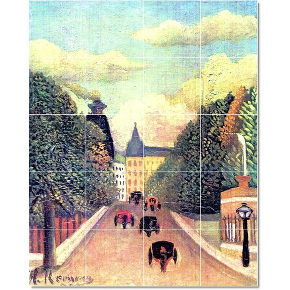 Ceramic Tile Mural-Jean-Jacques Rousseau Poster Art Tile Mural House Decor Decor. 24" w x 30" h using (20) 6 x 6 ceramic tiles
