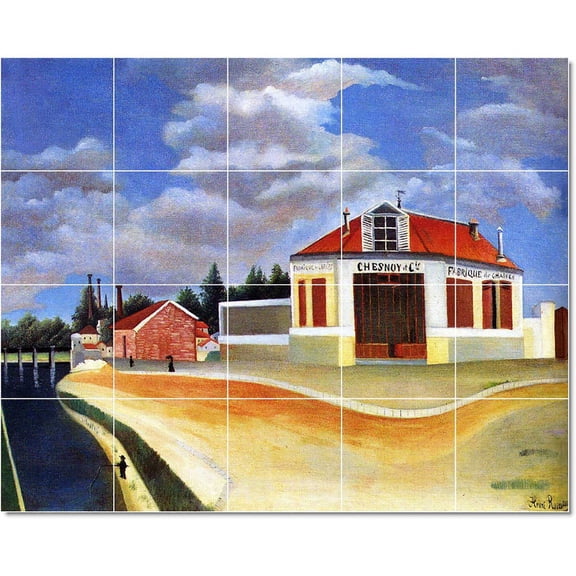 Ceramic Tile Mural-Jean-Jacques Rousseau Poster Art Tile Mural Interior Construction Design. 40" w x 32" h using (20) 8 x 8 ceramic tiles