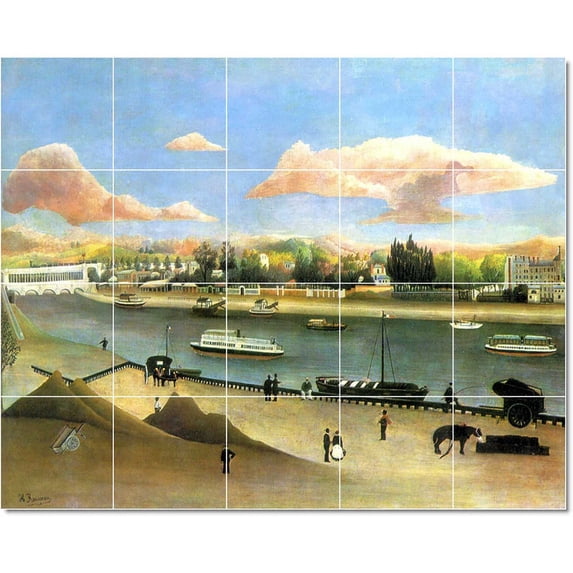 Ceramic Tile Mural-Jean-Jacques Rousseau Poster Art Tile Mural Interior Design Decor. 30" w x 24" h using (20) 6 x 6 ceramic tiles