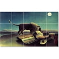 thumbnail image 1 of Ceramic Tile Mural-Jean-Jacques Rousseau Poster Art Tile Mural Modern Floor Design. 60" w x 36" h using (15) 12 x 12 ceramic tiles, 1 of 3