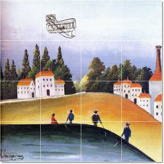 Ceramic Tile Mural-Jean-Jacques Rousseau Poster Art Tile Mural Modern Interior Construction. 17" w x 17" h using (16) 4.25 x 4.25 ceramic tiles