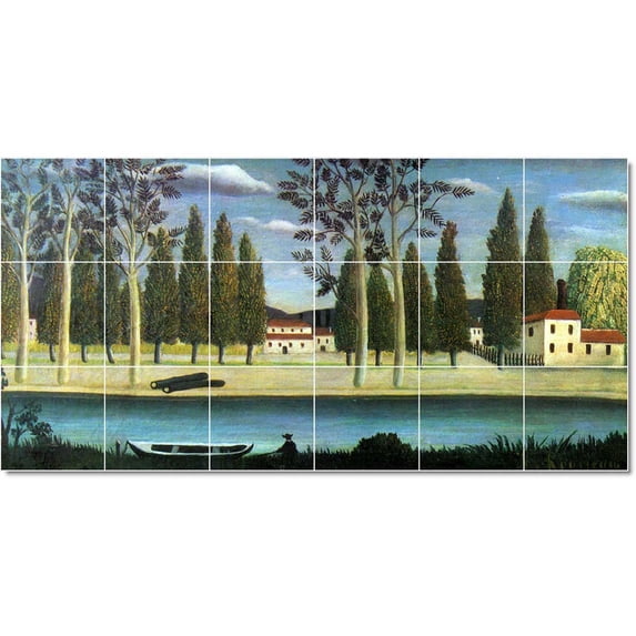 Ceramic Tile Mural-Jean-Jacques Rousseau Poster Art Tile Mural Modern Interior Renovations. 25.5" w x 12.75" h using (18) 4.25 x 4.25 ceramic tiles