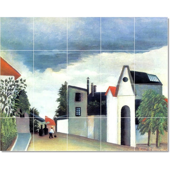 Ceramic Tile Mural-Jean-Jacques Rousseau Poster Art Tile Mural Residential Remodel Ideas. 30" w x 24" h using (20) 6 x 6 ceramic tiles