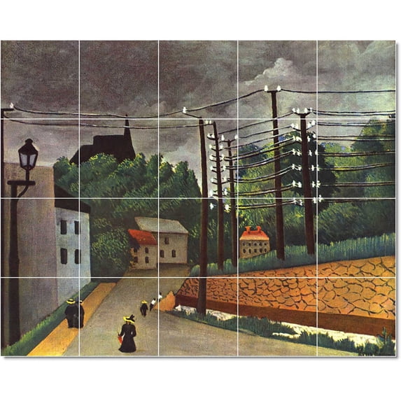 Ceramic Tile Mural-Jean-Jacques Rousseau Poster Art Tile Mural Residential Remodeling. 60" w x 48" h using (20) 12 x 12 ceramic tiles