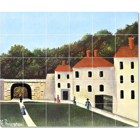 Ceramic Tile Mural-Jean-Jacques Rousseau Poster Art Tile Mural Traditional House Renovations. 36" w x 30" h using (30) 6 x 6 ceramic tiles