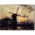thumbnail image 1 of Ceramic Tile Mural-Johan Jongkind Country Painting 202. 48" w x 36" h using (12) 12 x 12 ceramic tiles, 1 of 3