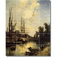 thumbnail image 1 of Ceramic Tile Mural-Johan Jongkind Ships Bathroom Tile Mural 26. 24" w x 30" h using (20) 6 x 6 ceramic tiles, 1 of 3