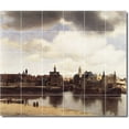 thumbnail image 1 of Ceramic Tile Mural-Johannes Vermeer City Floor Tile Mural 17. 36" w x 30" h using (30) 6 x 6 ceramic tiles, 1 of 3