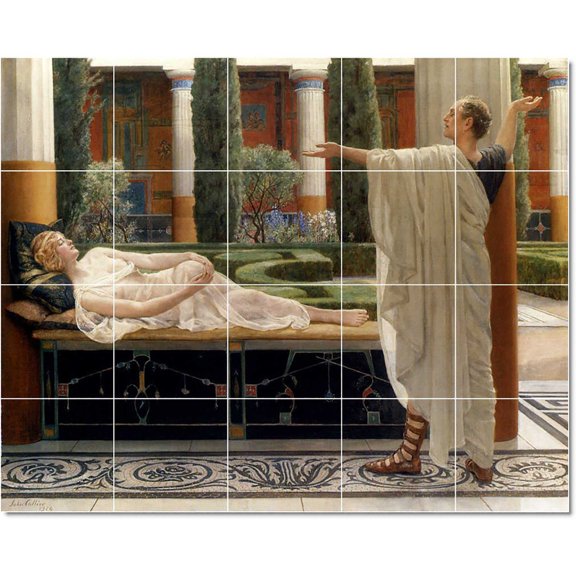 Ceramic Tile Mural-John Collier Historical Tile Mural Interior Remodeling Design. 30" w x 24" h using (20) 6 x 6 ceramic tiles