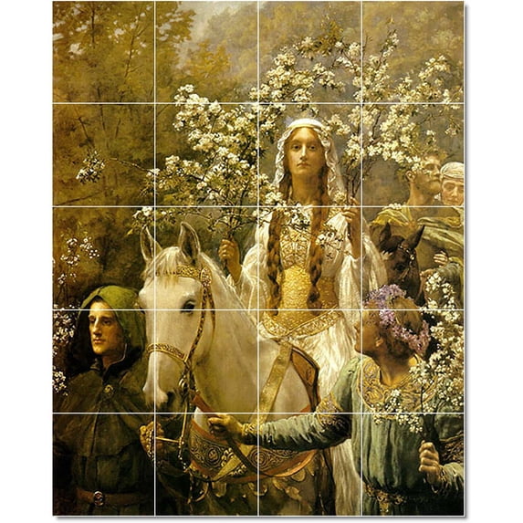 Ceramic Tile Mural-John Collier Mythology Tile Mural Renovations Design. 32" w x 40" h using (20) 8 x 8 ceramic tiles