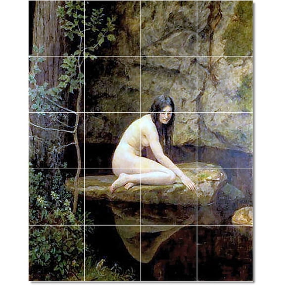 Ceramic Tile Mural-John Collier Nudes Tile Mural Modern House Renovation. 24" w x 30" h using (20) 6 x 6 ceramic tiles