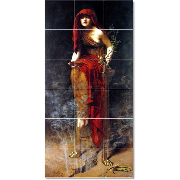 Ceramic Tile Mural-John Collier Women Painting 136. 36" w x 72" h using (18) 12 x 12 ceramic tiles