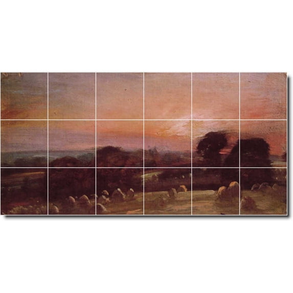 Ceramic Tile Mural-John Constable Country Painting 203. 48" w x 24" h using (18) 8 x 8 ceramic tiles