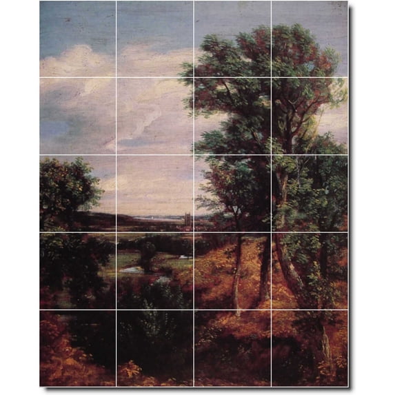 Ceramic Tile Mural-John Constable Country Painting 209. 32" w x 40" h using (20) 8 x 8 ceramic tiles