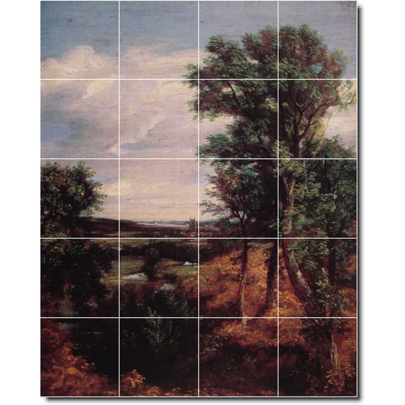 Ceramic Tile Mural-John Constable Country Painting 209. 48" w x 60" h using (20) 12 x 12 ceramic tiles