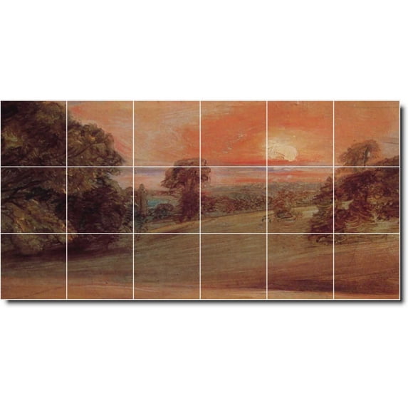 Ceramic Tile Mural-John Constable Country Painting 212. 72" w x 36" h using (18) 12 x 12 ceramic tiles