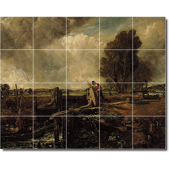 Ceramic Tile Mural-John Constable Country Painting 228. 40" w x 32" h using (20) 8 x 8 ceramic tiles