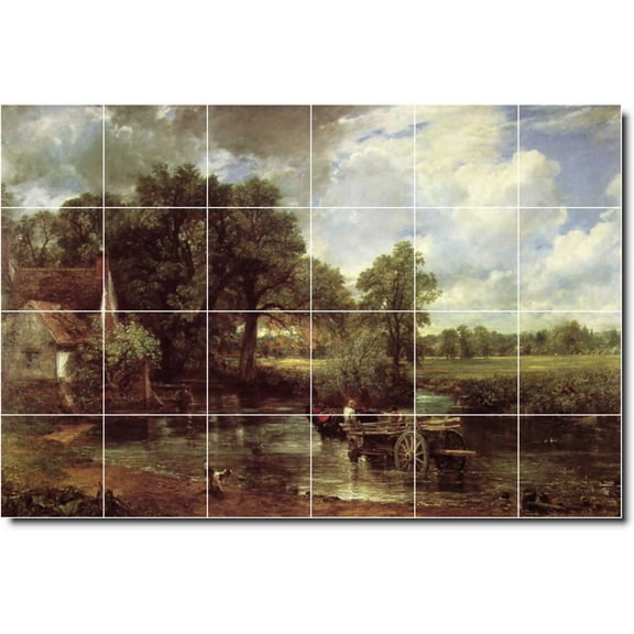 Ceramic Tile Mural-John Constable Country Painting 231. 25.5" w x 17" h using (24) 4.25 x 4.25 ceramic tiles