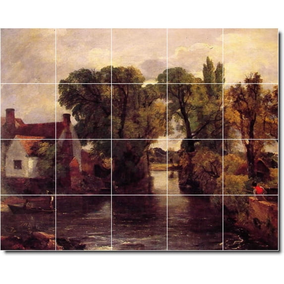 Ceramic Tile Mural-John Constable Country Painting 234. 21.25" w x 17" h using (20) 4.25 x 4.25 ceramic tiles