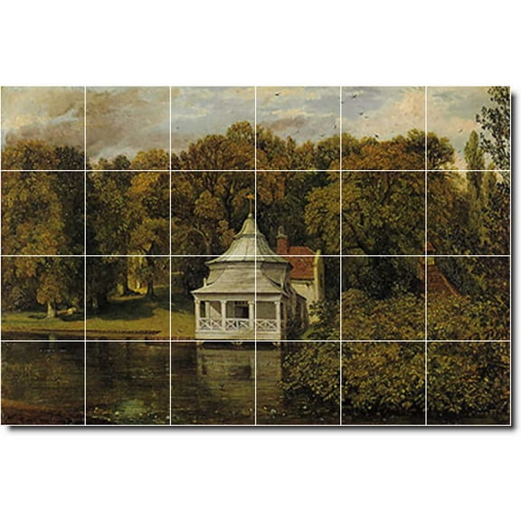 Ceramic Tile Mural-John Constable Country Painting 235. 25.5" w x 17" h using (24) 4.25 x 4.25 ceramic tiles