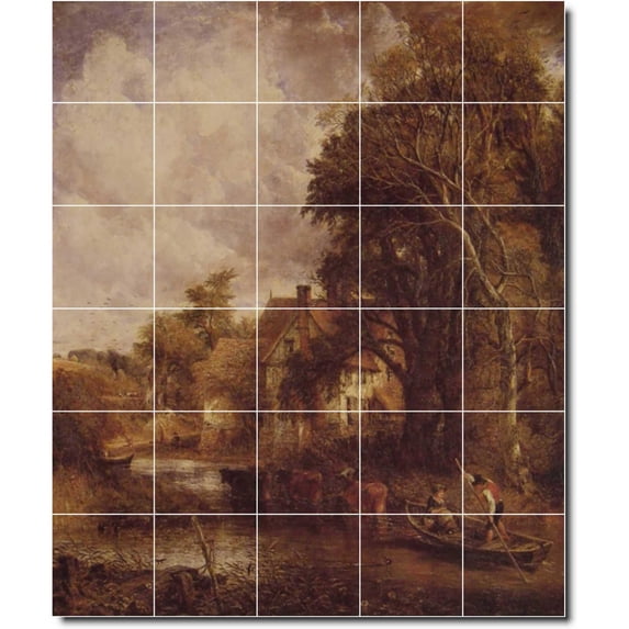 Ceramic Tile Mural-John Constable Country Painting 236. 40" w x 48" h using (30) 8 x 8 ceramic tiles