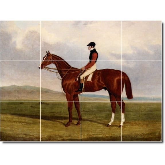 Ceramic Tile Mural-John Frederick Herring Horses Painting 43. 17" w x 12.75" h using (12) 4.25 x 4.25 ceramic tiles