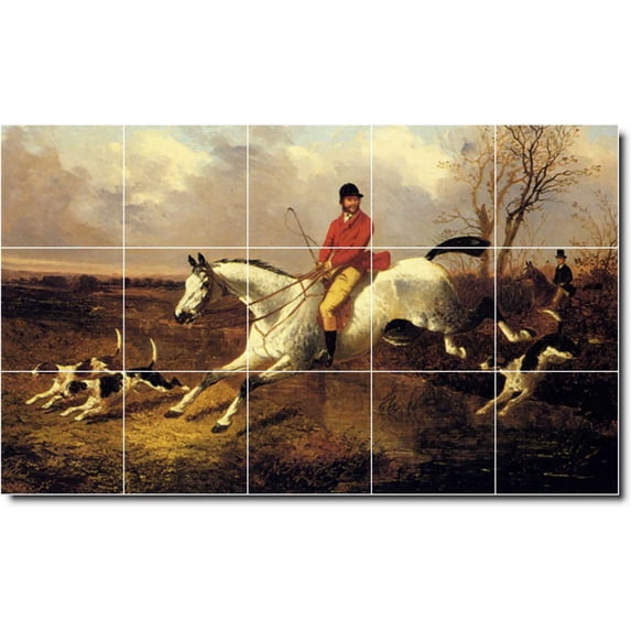 Ceramic Tile Mural-John Frederick Herring Horses Painting 44. 40" w x 24" h using (15) 8 x 8 ceramic tiles