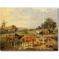 thumbnail image 1 of Ceramic Tile Mural-John Frederick Herring Horses Shower Tile Mural 2. 17" w x 12.75" h using (12) 4.25 x 4.25 ceramic tiles, 1 of 3