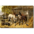 thumbnail image 1 of Ceramic Tile Mural-John Frederick Herring Horses Wall Tile Mural 5. 48" w x 32" h using (24) 8 x 8 ceramic tiles, 1 of 3