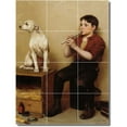 thumbnail image 1 of Ceramic Tile Mural-John George Brown Animals Painting 48. 18" w x 24" h using (12) 6 x 6 ceramic tiles, 1 of 3