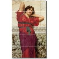 Ceramic Tile Mural-John Godward Women Painting 146. 12.75" w x 21.25" h using (15) 4.25 x 4.25 ceramic tiles